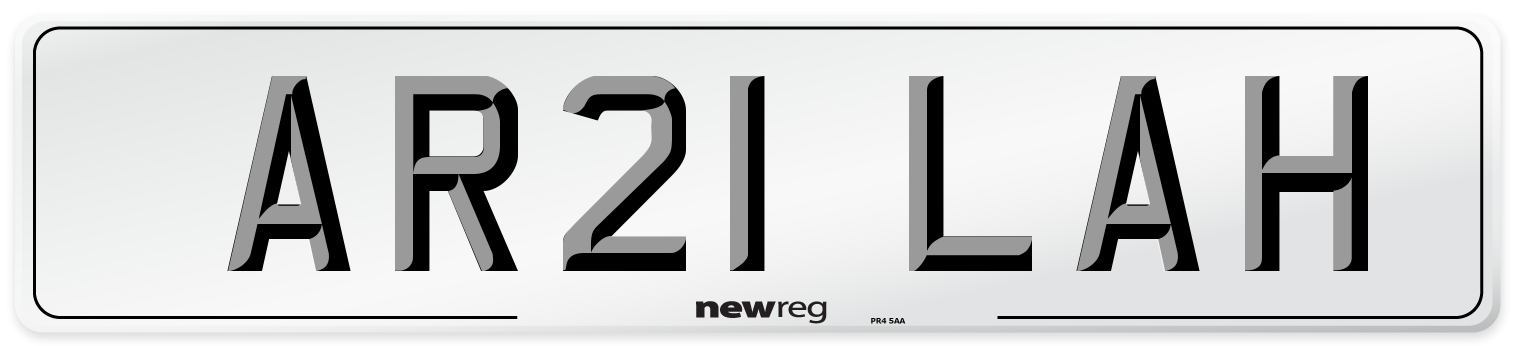 AR21 LAH Number Plate from New Reg